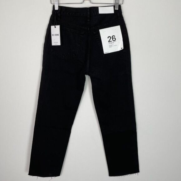 Re/Done 70s Stove Pipe High Rise Straight Leg Rigid Denim Button Fly Jeans 26 - Picture 3 of 12
